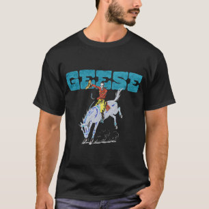 the cowboy man riding horse race decal blue T-Shirt