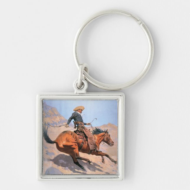The Cowboy (oil on canvas) Key Ring (Front)