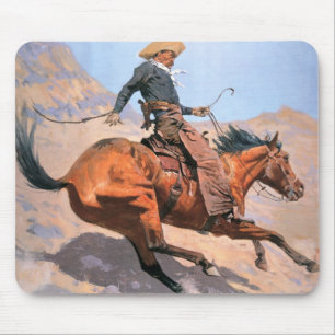 The Cowboy (oil on canvas) Mouse Mat