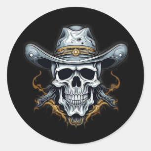 The Cowboy Skeleton Classic Round Sticker