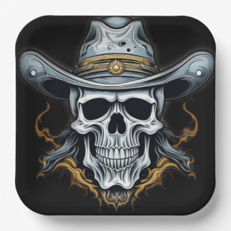 The Cowboy Skeleton Paper Plate