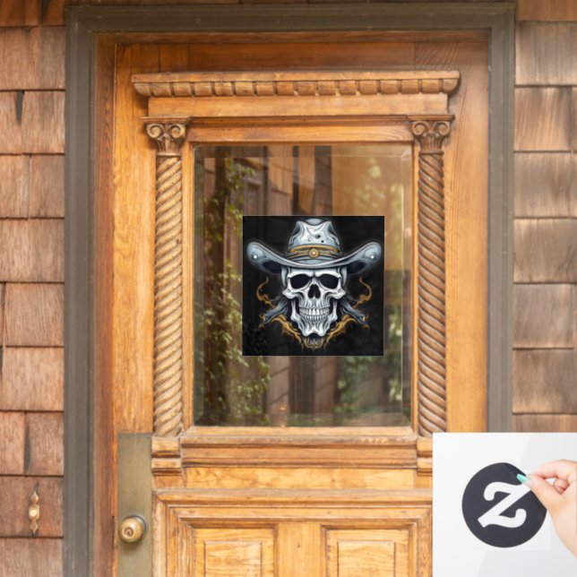 The Cowboy Skeleton Window Cling (Home Door)