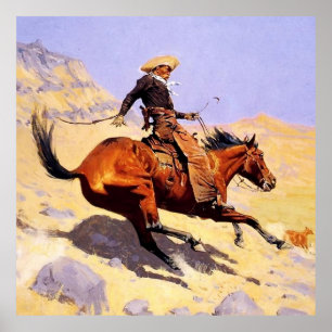 The Cowboy Western Art by Frederic Remington Poster