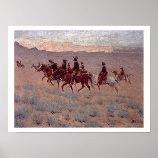 The Cowpunchers (w/c on paper) Poster (Front)