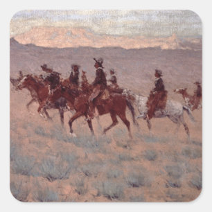 The Cowpunchers (w/c on paper) Square Sticker