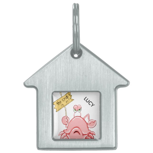 The Crab is In Framed Pet Tag (Front)