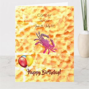 The Crab (June 21 – July 22) Birthday Card