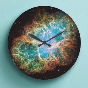 The Crab Nebula Celestial Space Photo Large Clock