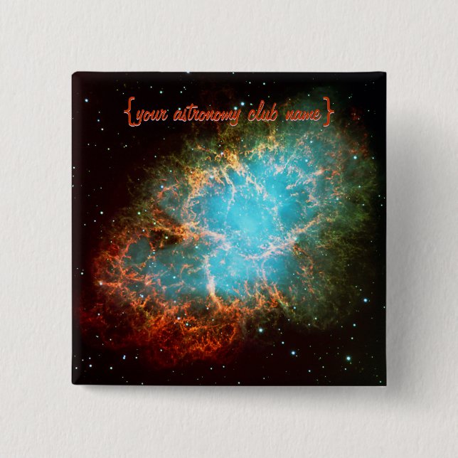 The Crab Nebula in Taurus 15 Cm Square Badge (Front)
