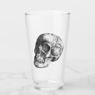 “The Cranium” Simply Spooky B&W Pint Glass