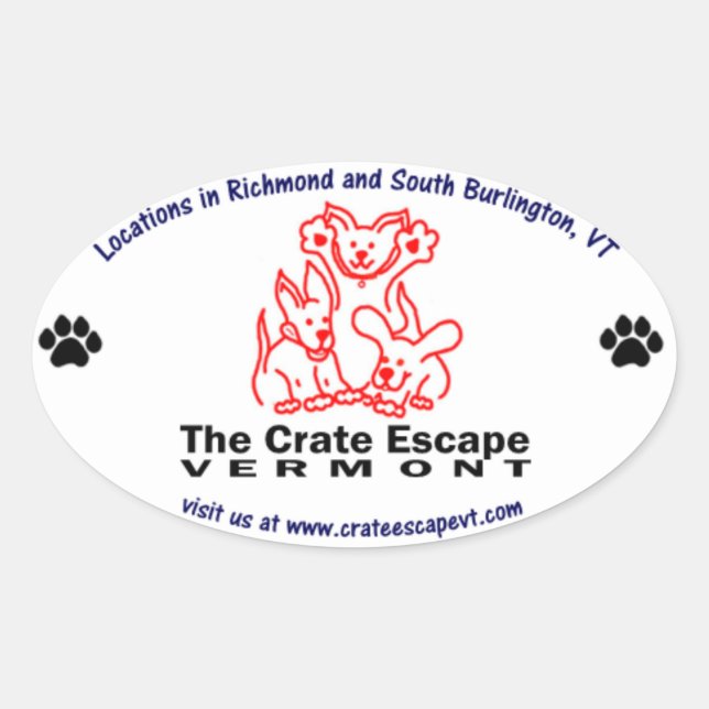 The Crate Escape Oval Sticker (Front)