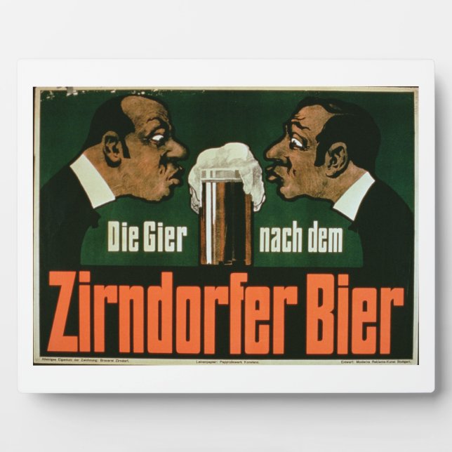 'The Craving for the Zirndurfer Beer' (colour lith Plaque (Front)