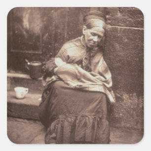 The Crawlers, from 'Street Life in London', 1877-7 Square Sticker