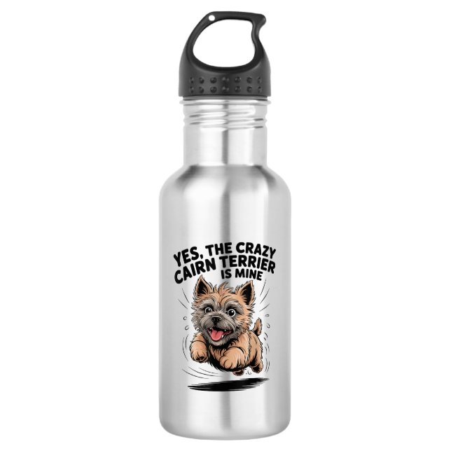  The Crazy Cairn Terrier is Mine 532 Ml Water Bottle (Front)