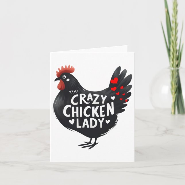 The Crazy Chicken Lady Sticker  Card (Front)
