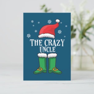 The Crazy Uncle - Matching Family Christmas Elf  Thank You Card