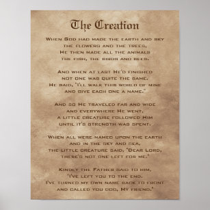 The Creation Dog Poem Poster