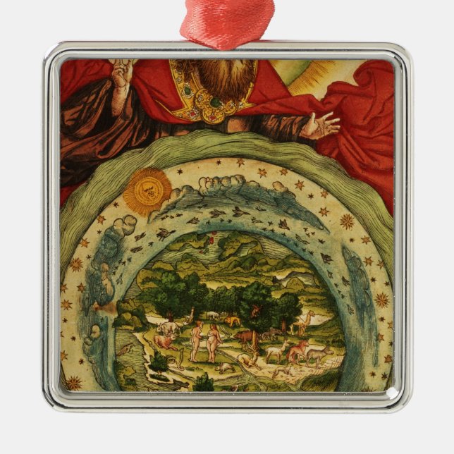 The Creation, from the Luther Bible, c.1530 Metal Tree Decoration (Front)