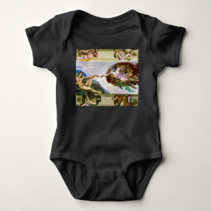 The Creation of Adam by Michelangelo Baby Bodysuit
