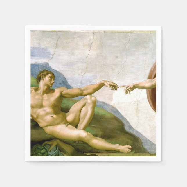 The Creation of Adam by Michelangelo Napkin (Front)