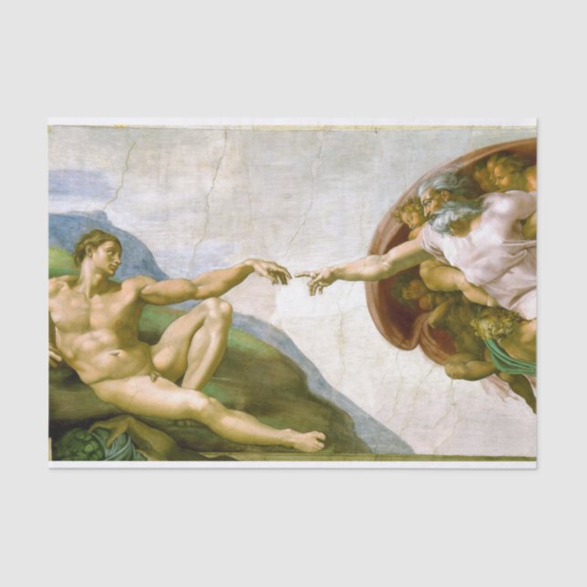 The Creation of Adam by Michelangelo Tissue Paper (Front)