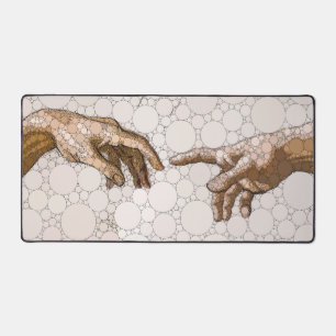 The Creation of Adam, Hands by After Michelangelo Desk Mat