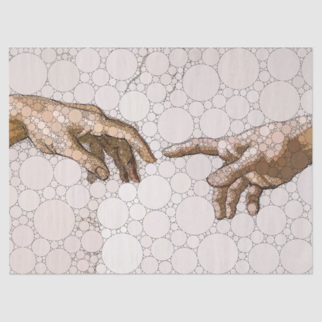 The Creation of Adam, Hands by After Michelangelo Tissue Paper (Front)