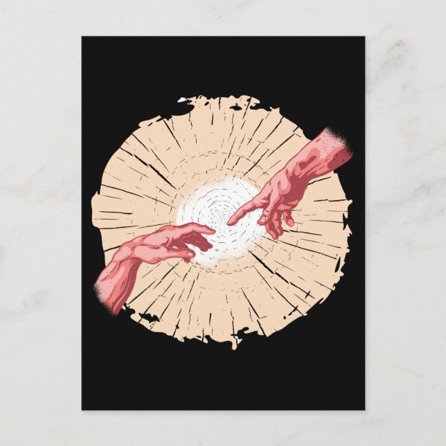 The Creation of Adam Italian Art Painting Postcard (Front)