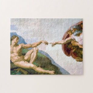 The Creation of Adam, Michelangelo, 1508-1512 Jigsaw Puzzle