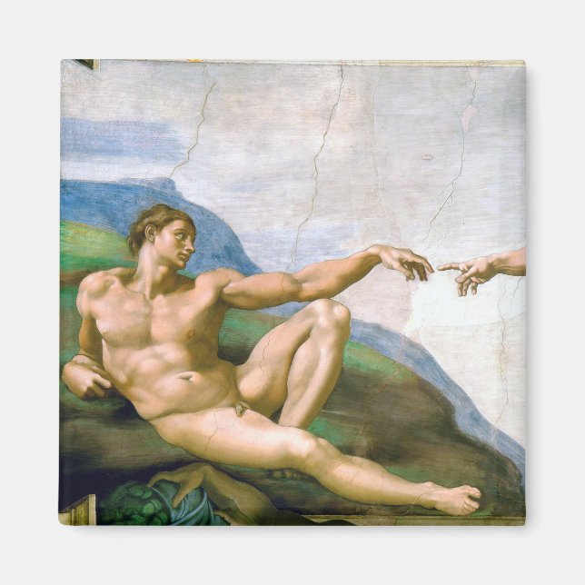 The Creation of Adam, Michelangelo, 1508-1512 Magnet (Front)