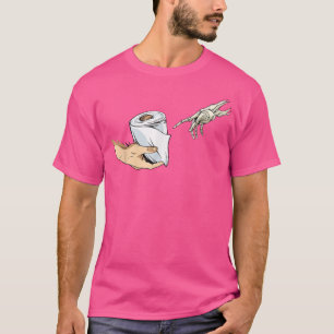 The Creation of Adam Michelangelo Art Hands Skelet T-Shirt