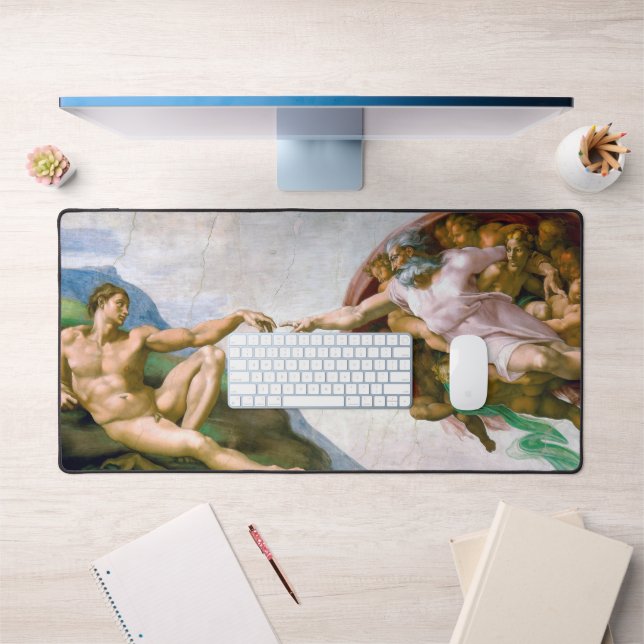 The Creation of Adam, Michelangelo Desk Mat (Office 1)