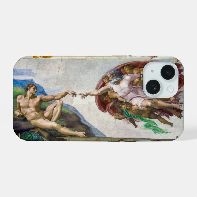 The Creation of Adam | Michelangelo | iPhone 15 Case (Back Horizontal)