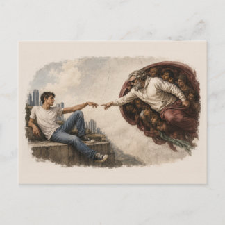 The Creation of Adam - Modern Twist Postcard