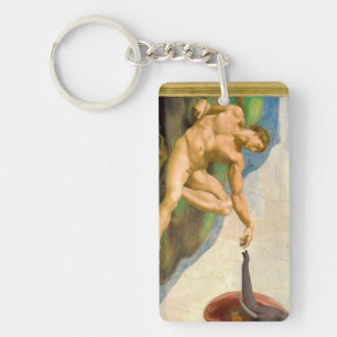 The Creation Of Adam Parody Key Ring