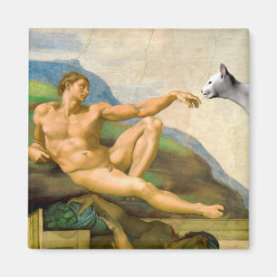 The Creation Of Adam Parody Magnet