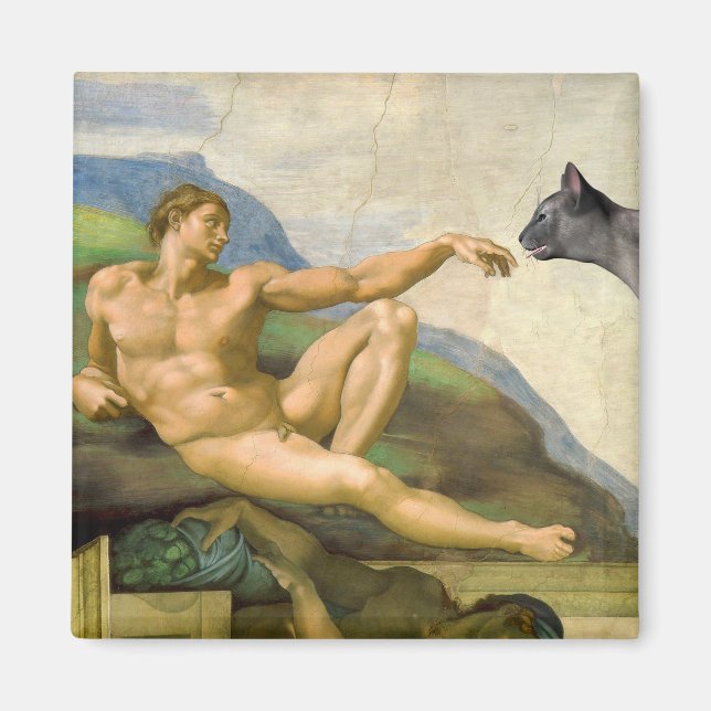 The Creation Of Adam Parody Magnet (Front)
