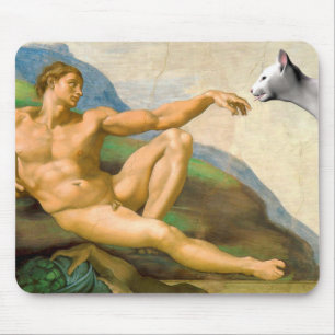 The Creation Of Adam Parody Mouse Mat