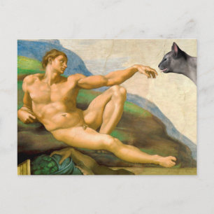 The Creation Of Adam Parody Postcard