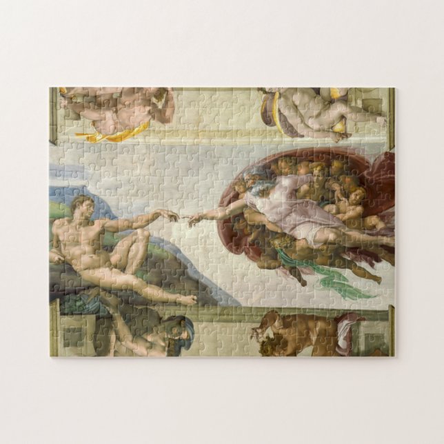 The Creation of Adam, Sistine Chapel, Michelangelo Jigsaw Puzzle (Horizontal)