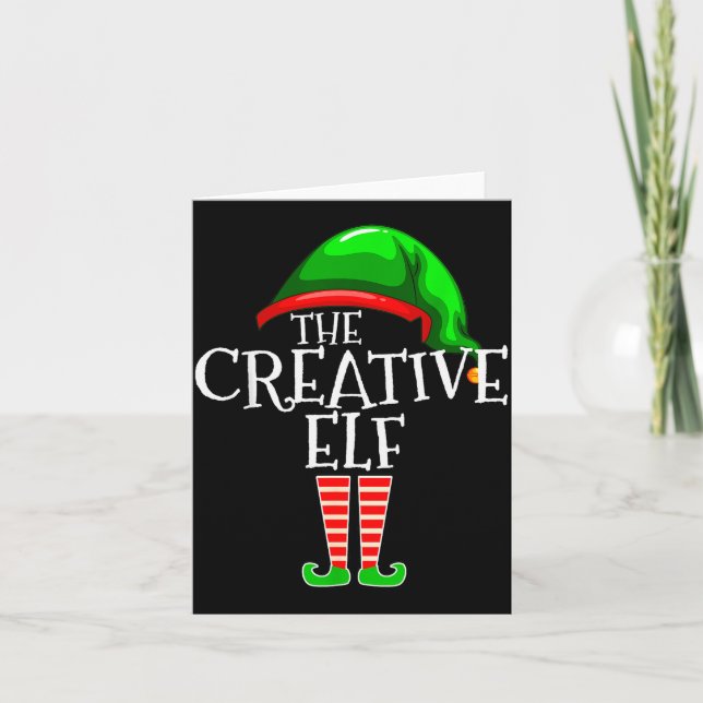 The Creative Elf Family Matching Group Christmas  Card (Front)