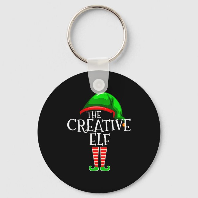 The Creative Elf Family Matching Group Christmas  Key Ring (Front)