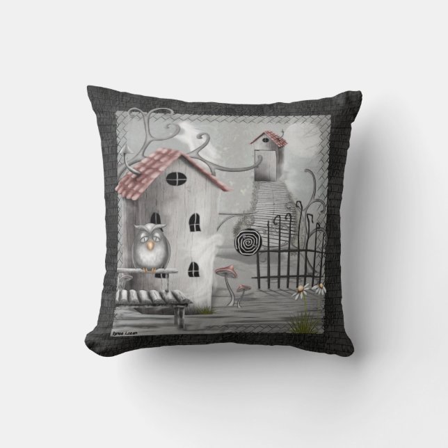 The Creek Gothic Folk Art Cushion (Front)