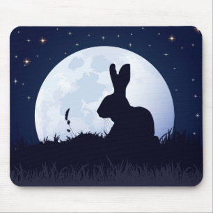THE CREGGAN WHITE HARE MOUSE MAT