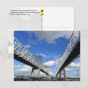 The Crescent City Connection, New Orleans, LA - Postcard