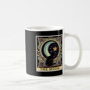 The Cresent Moon Tarot Card Vintage Black Cat Wome Coffee Mug