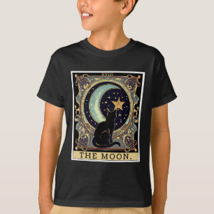 The Cresent Moon Tarot Card Vintage Black Cat Wome T-Shirt