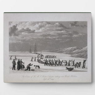 The Crews of H.M.S. Hecla & Griper cutting into Wi Plaque