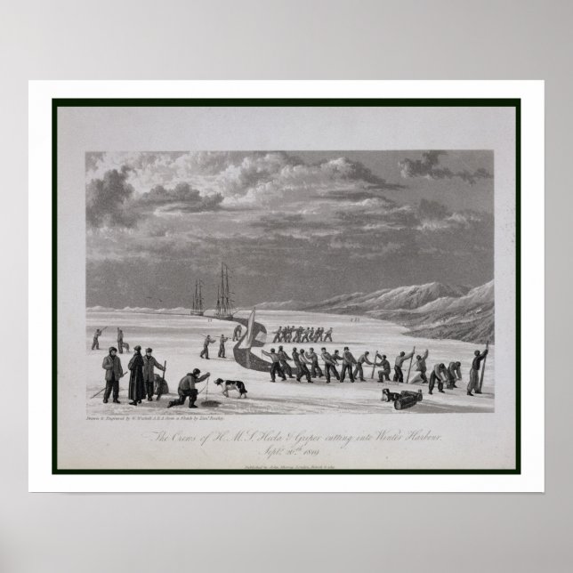 The Crews of H.M.S. Hecla & Griper cutting into Wi Poster (Front)