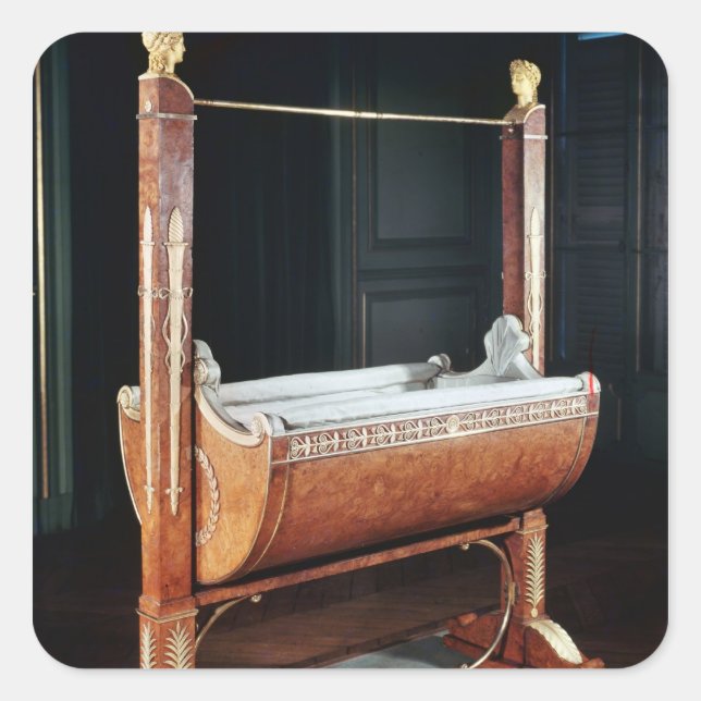 The crib of the King of Rome  from Saint-Cloud Square Sticker (Front)